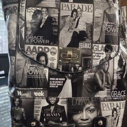 Michelle & Barack Obama Family Women’s Glossy Vinyl Power Handbag Purse