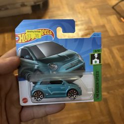 Hot Wheels Fiat 500e HW Green Speed Series #8/10 Blue Diecast 1:64 Scale Mattel