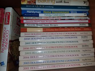 Cookbooks, taste of home, never read Hardcover are $7.00 TO 3.00 ..