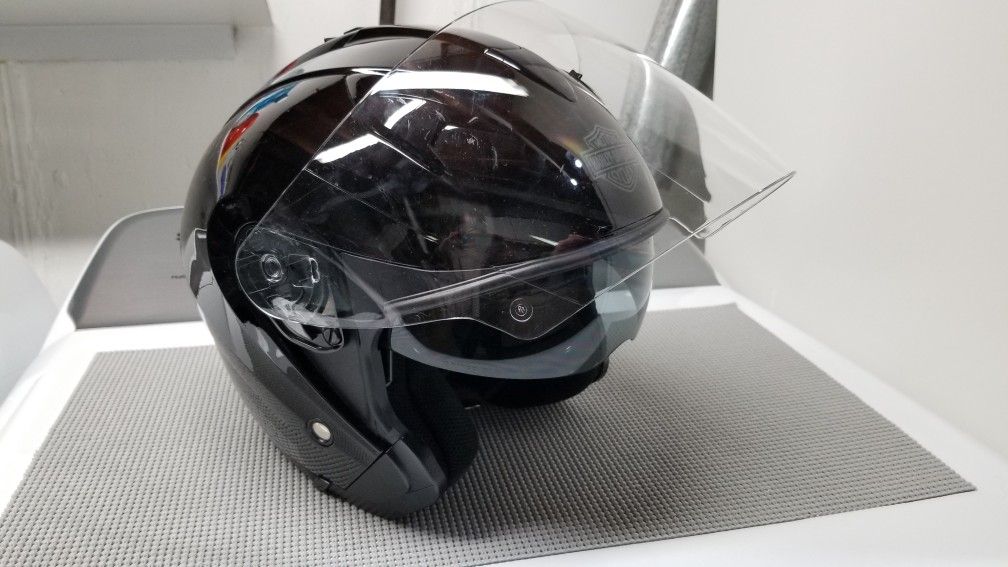 3/4 Harley Davidson Motorcycle Helmet With Retractable Sun Shield Size XS