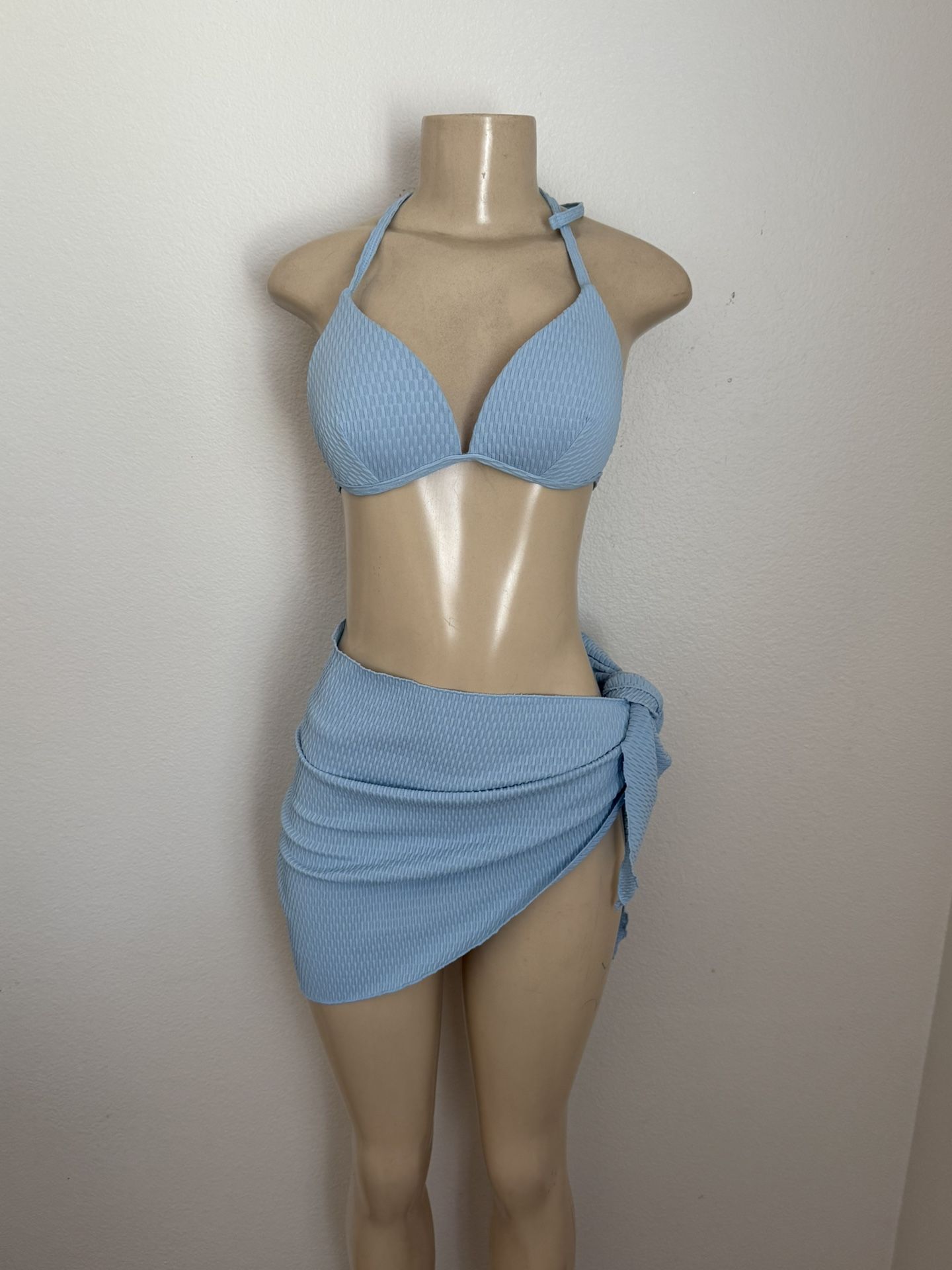 Shein Baby Blue 3 Piece Bikini - Medium 