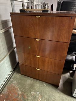 4-Drawer Lateral Wood File Cabinet