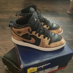 Air Jordan  1 Mid Se Metallic Gold, Size  3Y