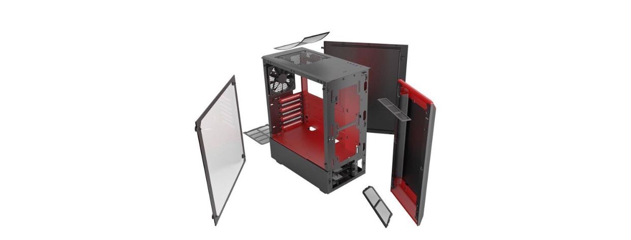 Phanteks Eclipse P300 Tempered Glass PH-EC300PTG_BR Black / Red Steel / Tempered Glass ATX Mid Tower Computer Case