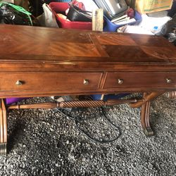 Broyhill Cherry Wood Buffet Console Table Desk