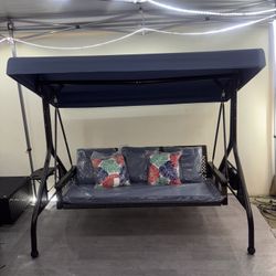 $175.00!!! New Outdoor Patio Porch Swing with Adjustable Canopy Cup Holder Thick Cushion