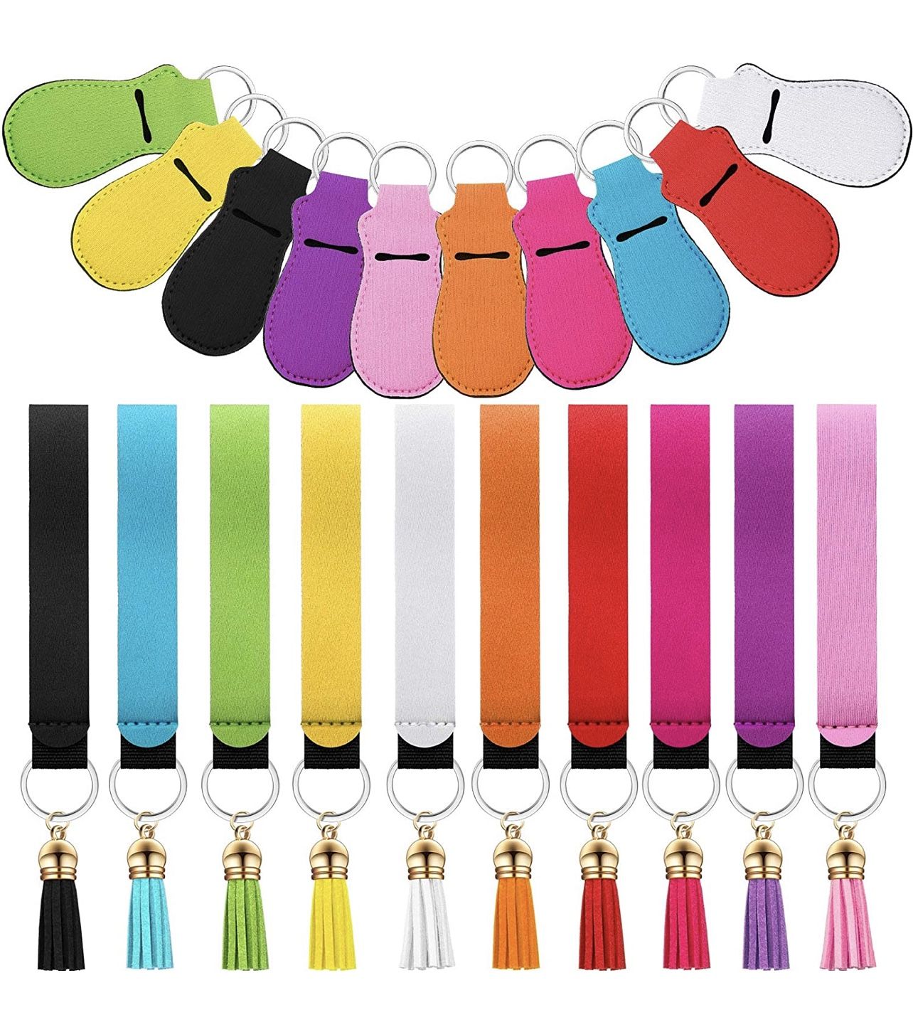 3 PIECES KEY CHAIN/ LIPSTICK HOLDER / TASSEL