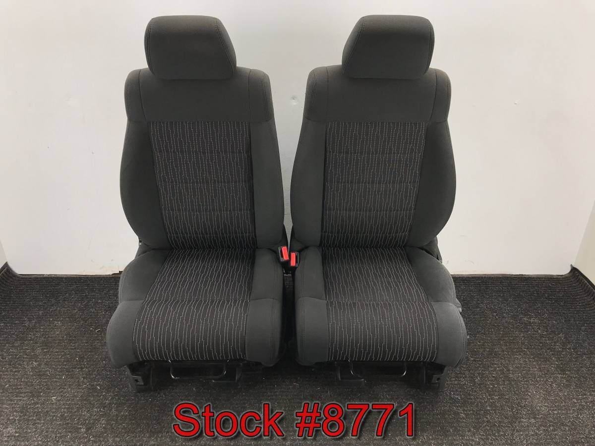 Black Fabric Front Bucket Seats For A 2011 Through 2016 Jeep Wrangler JK 2-door Stock #8771