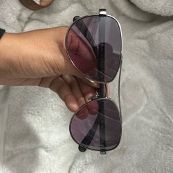 Coach Wellington Sunglasses - Silver with Purple Gradient Lenses