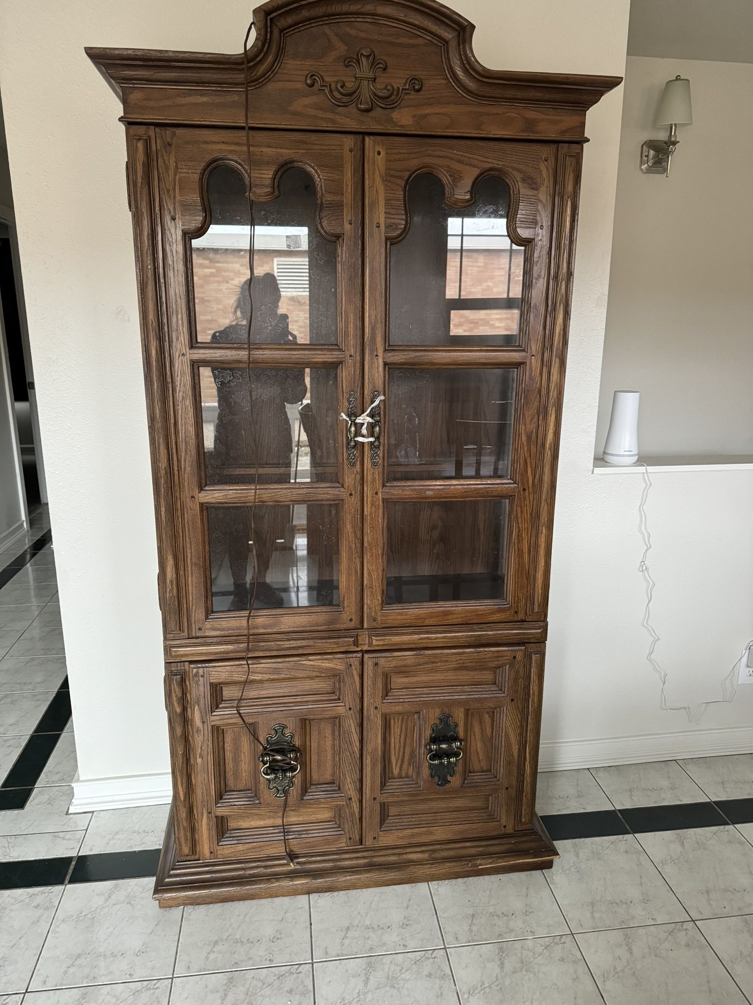 Antique Genuine Oak Wood Cabinet