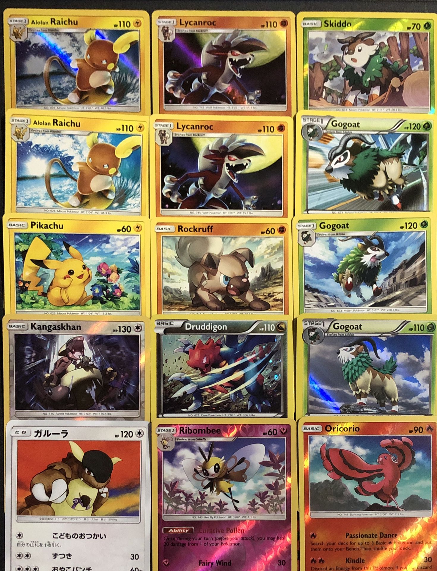 8 HOLO 7 NON Pokemon Card Lot