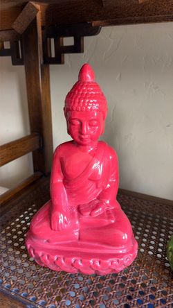 Pink Seated Buddha Figurine