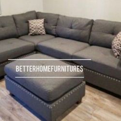 Brand new sectional With Ottoman - 0 interest Finance available- shop now pay later- NO CREDIT NEEDED. 
