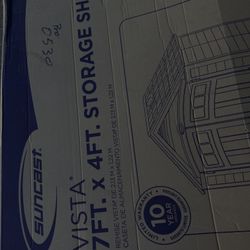 Suncast Vista 7 ft. x 4 ft. Resin Standard Modern Storage Shed with Floor Kit