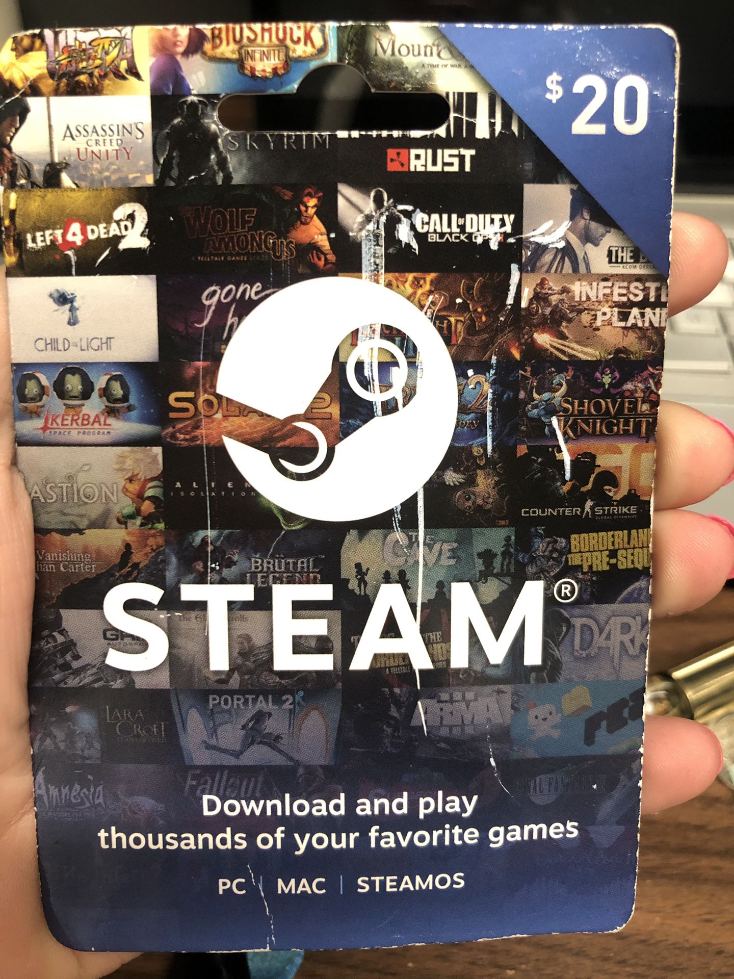 Steam card never used