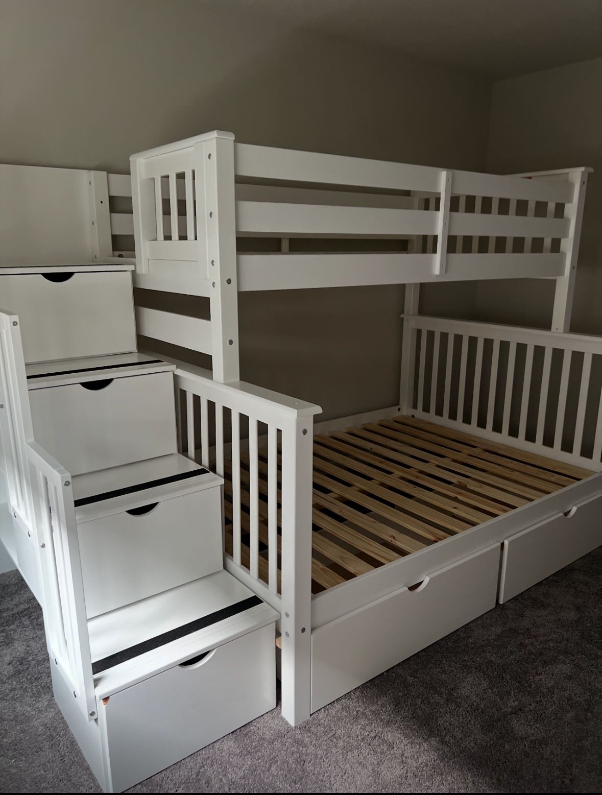 White Wooden Bunk Bed - Full/Twin Sized