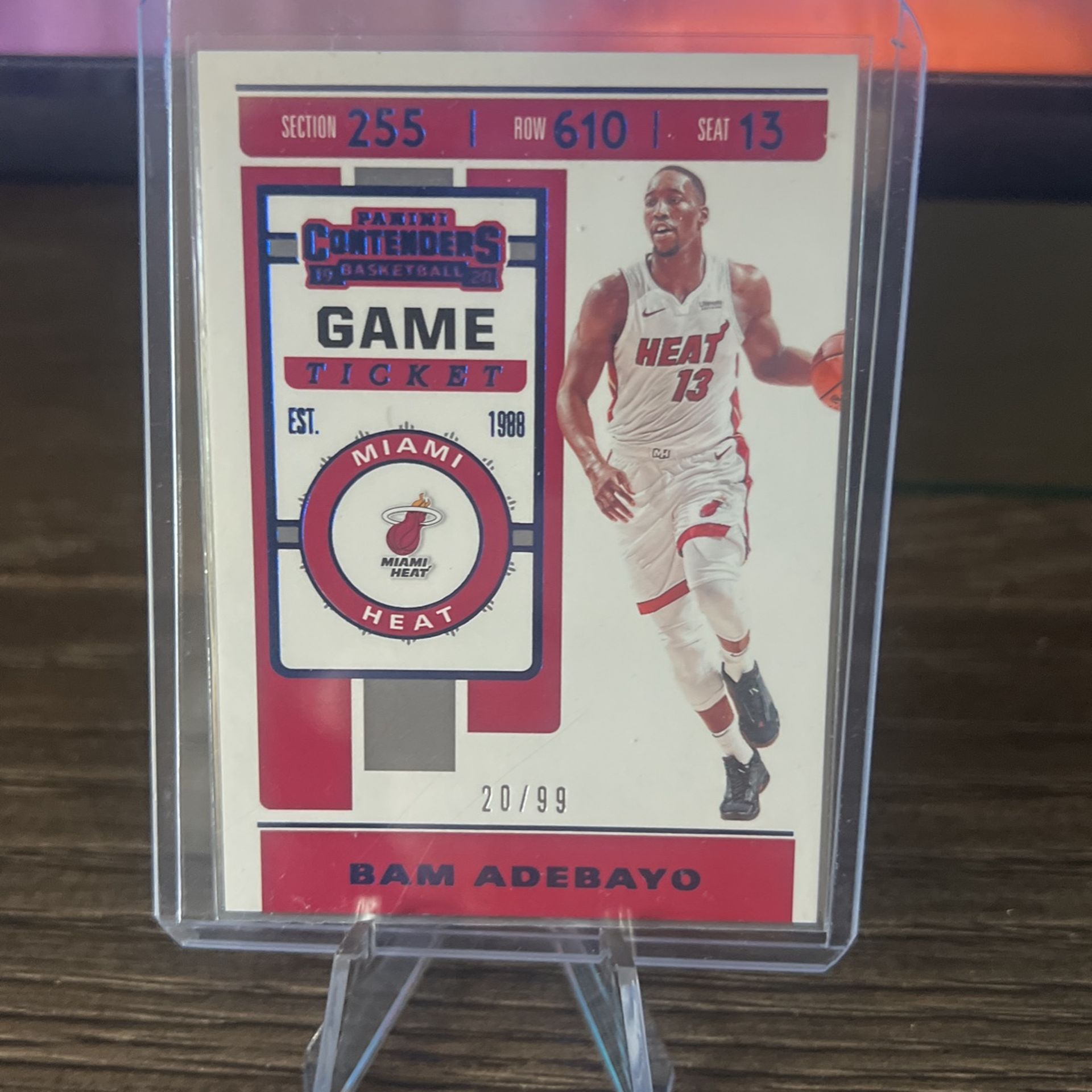 2019-20 Contenders Bam Adebayo Blue Refractor 20/99