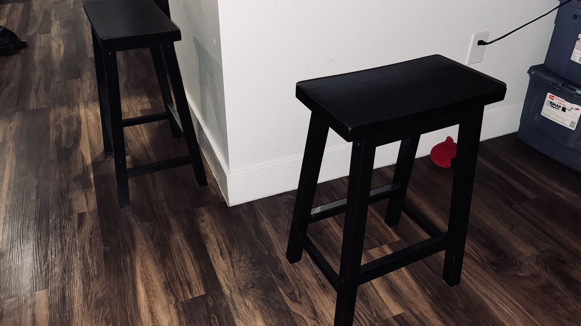 Two Black Wood Counter Stools From Amazon