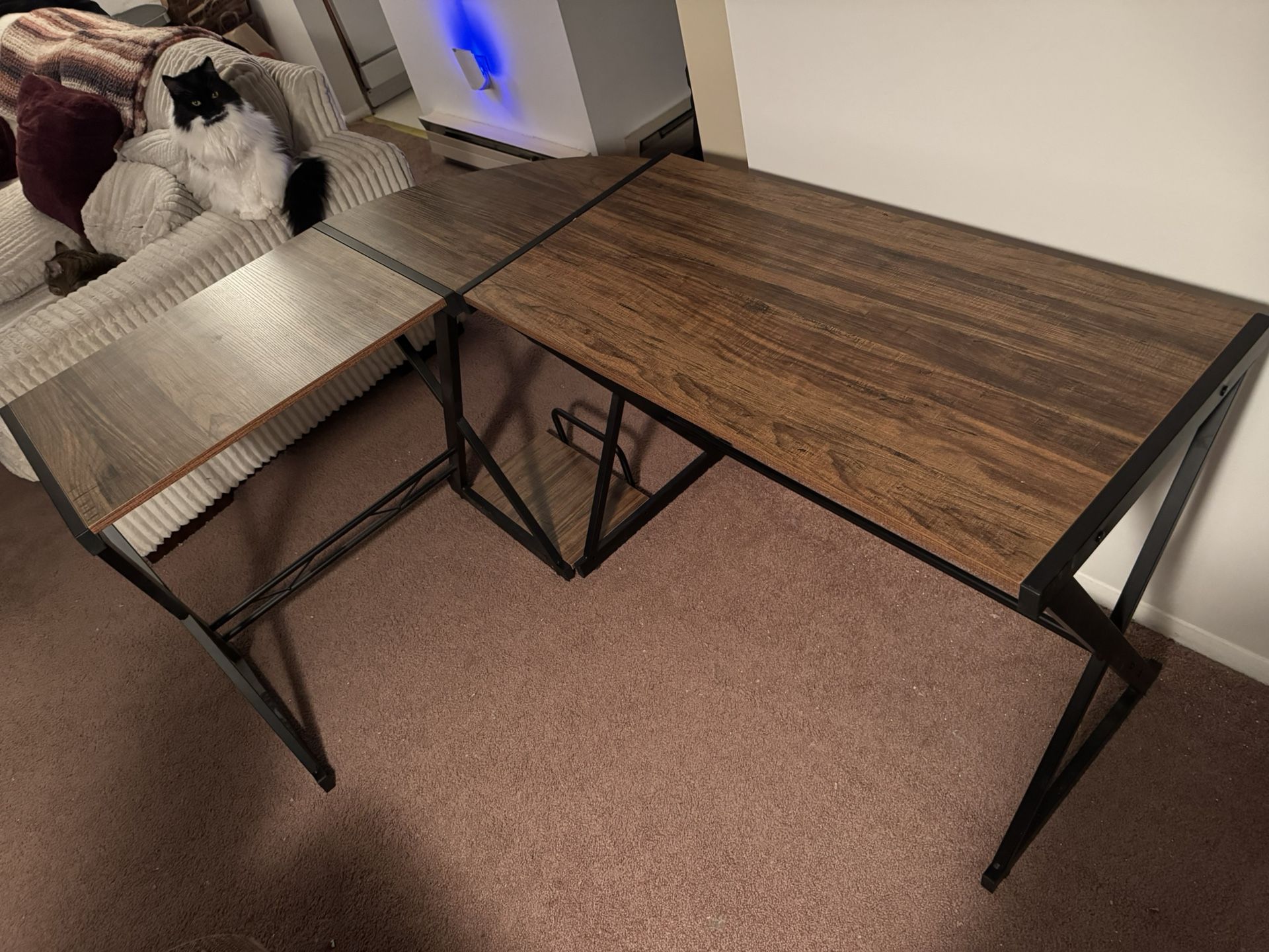 Rustic Brown L Shaped Desk