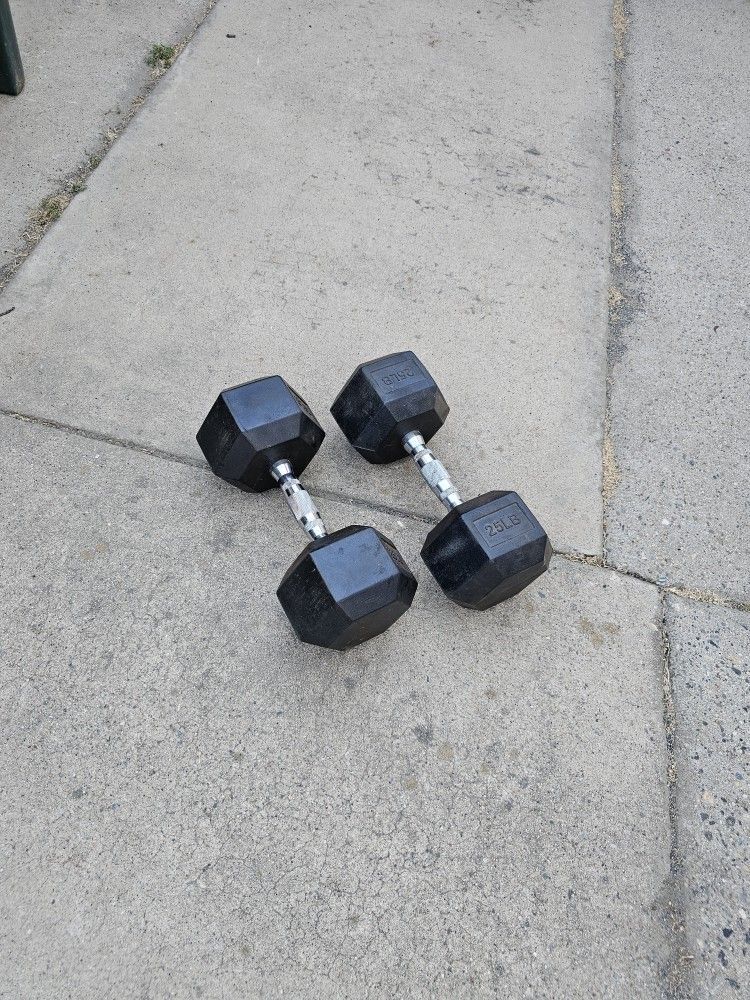 Pair Of 25 Pound Dumbbells