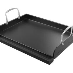 Griddle for Gas Grill, Flat Top Cast Iron Griddle Insert for Outdoor Gas 17" x13" Nonstick Coating Cooking Skillet Pan Teppanyaki for Weber Charbroil 