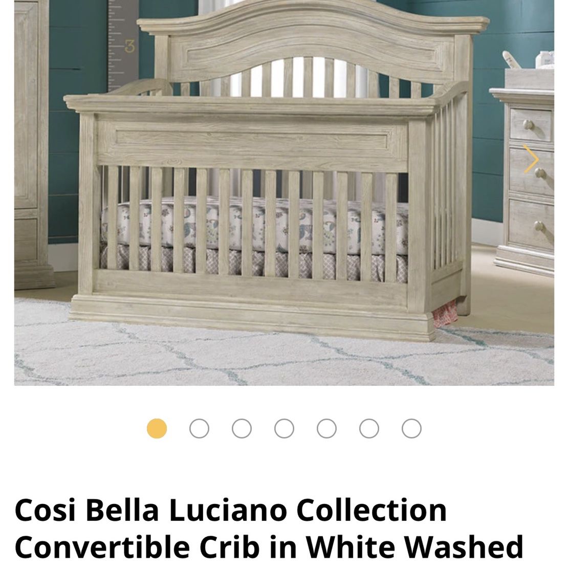 White Wash Convertible Crib BRAND NEW IN BOX