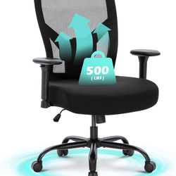 ALPHA HOME Heavy Duty Office Chair Ergonomic, Mid Back Mesh Computer Chair with Lumbar Support