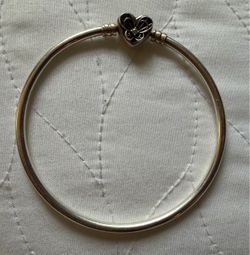 Silver Pandora Moments Heart & Butterfly Bangle