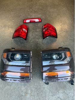 2016 Chevy Silverado 1500 oem headlights, tail lights and brake light