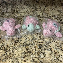 Handcrafted Crochet Turtle And Pumpkin 