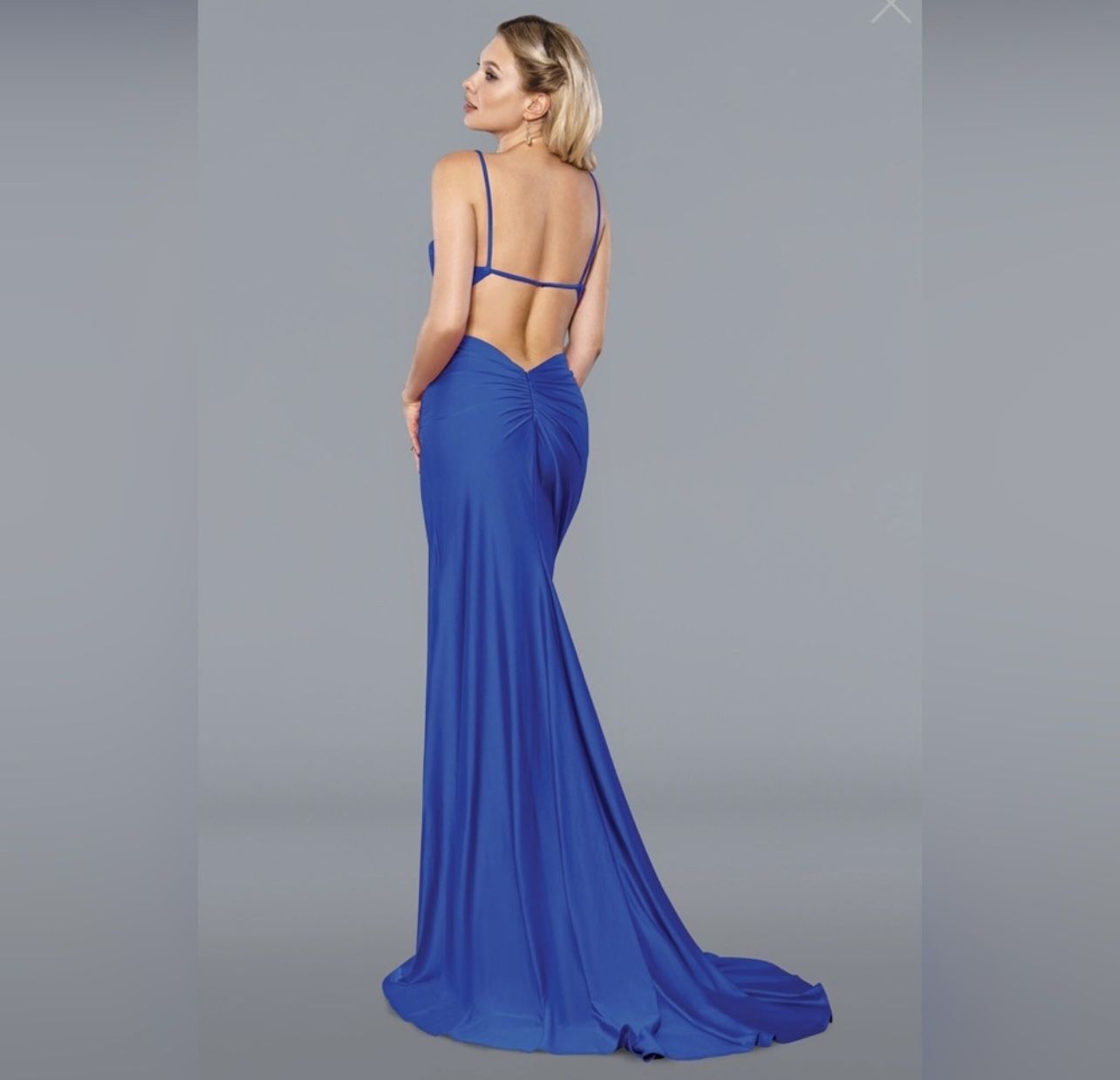 Stella Couture Surplice Neck Ruched Dress