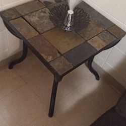 Slate Tile Top End Table