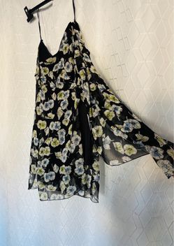 Black Floral Sheer Slip Dress