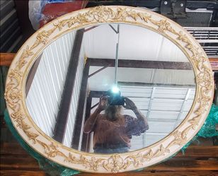 Antique Mirror and Print Three Mast Sailing Ship