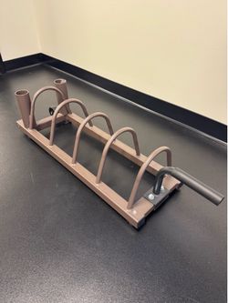 Weight Plate & Barbell Rack on Wheels with Handle
