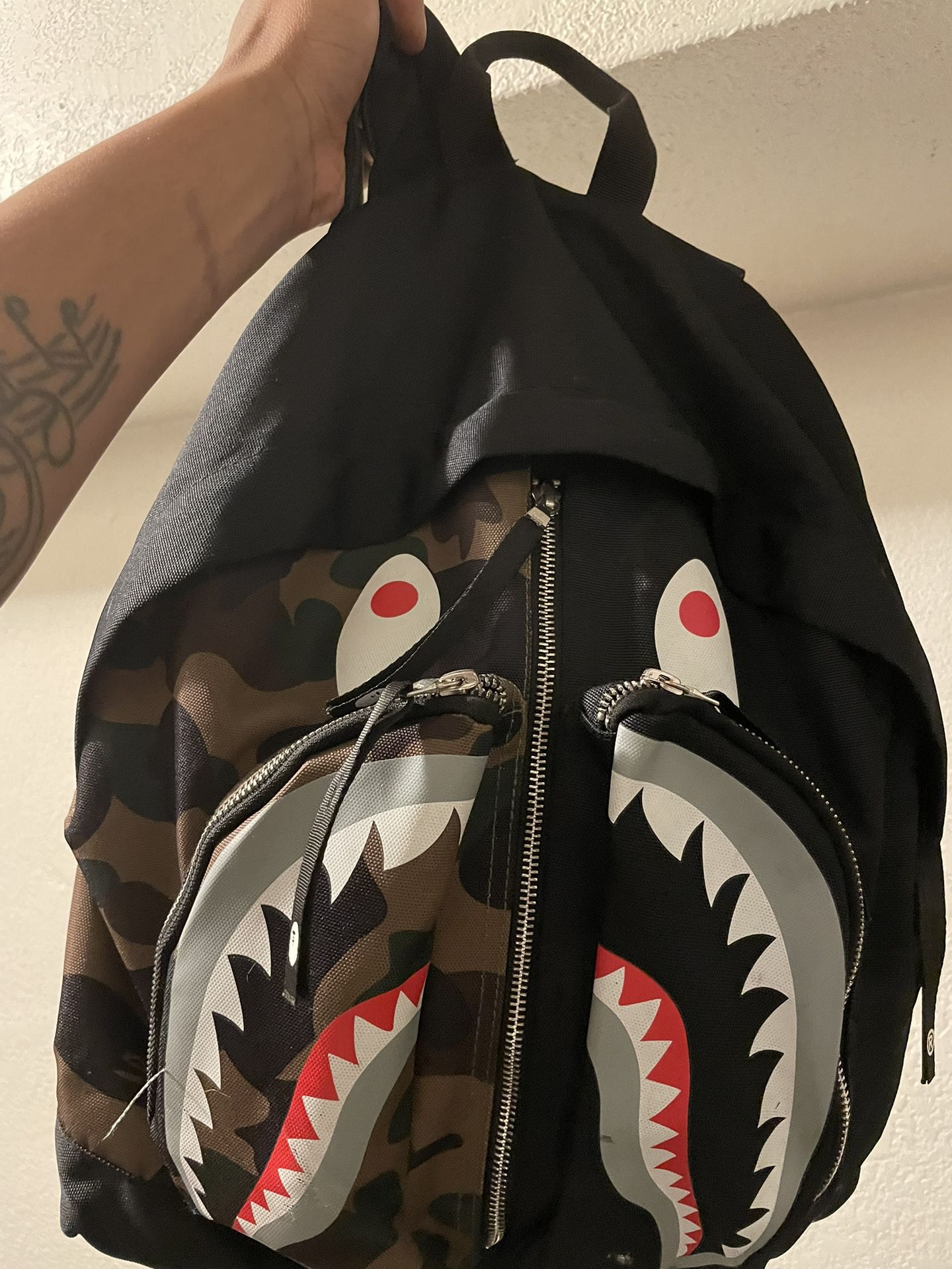 BAPE SHARK DAY  Camo Backpack 