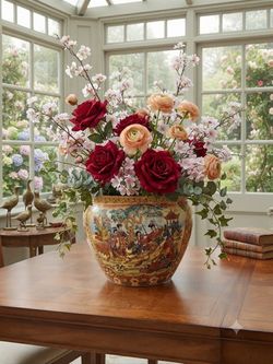 Large and Beautiful chinoiserie porcelain vase
