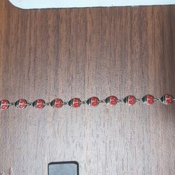 Ladybug Bracelet  925 Sterling Silver 