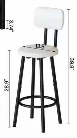 2 White Bar Stools - Brand New In Package