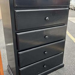 5 Drawer Pinewood Black