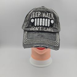 KB ETHOS Vintage Jeep Hair Don’t Care Distressed Gray Adjustable Hat. 8