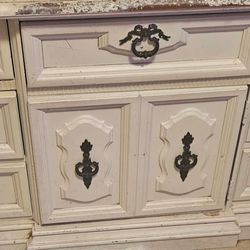 White Dresser with 2 Middle Drawers