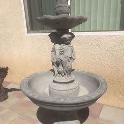 New Water Fountain Made Out Of Cement Size 57 inches tall X 27 Inches Wide 