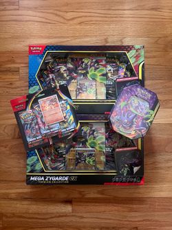 Pokémon Lot | Mega Zygarde EX Premium Collection + Chaos Rising 3-Pack Blister + Mega Moonlit Tin