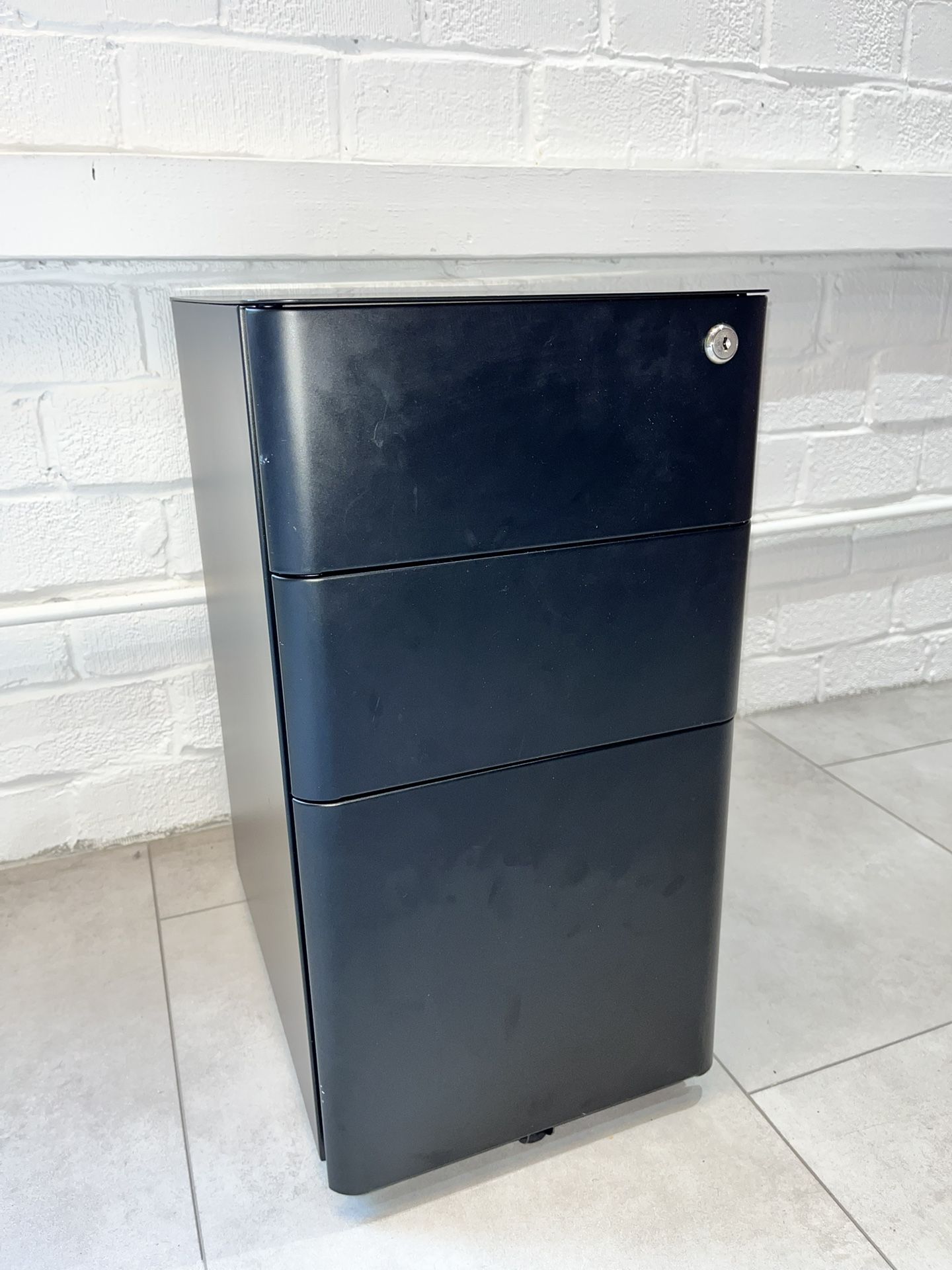 Black 3-drawer filing cabinet, Slim Design Under Desk Storage