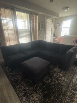 6 Seater Modular Sectional - Black