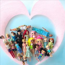 Barbie Doll 26 Lot Ken Gabby Wednesday Anna Elsa Ariel Skipper Fashion Dolls