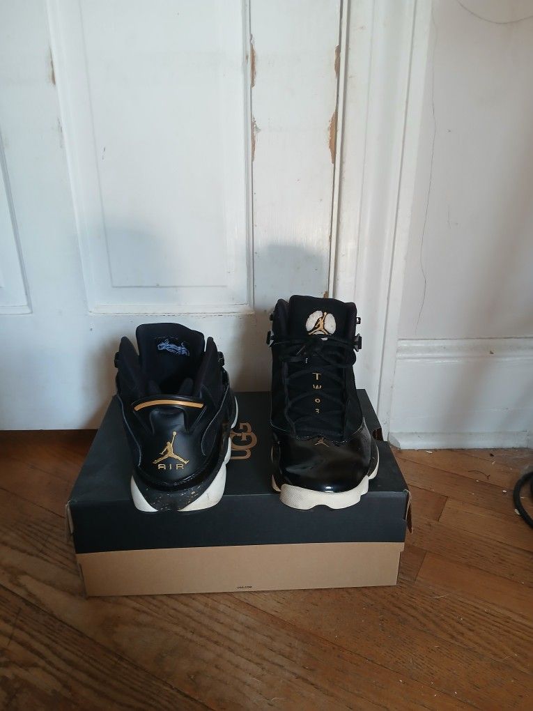 Air Jordan 6 Rings Black Metallic Gold Size-11