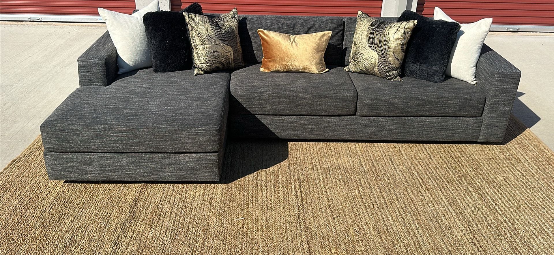 West Elm urban 2pc Sectional w/ LAF Chaise-Down Fill Back Cushions-Down Blend Encased Cushions-Excellent condition-PreCleaned -No Pets Or Smoke