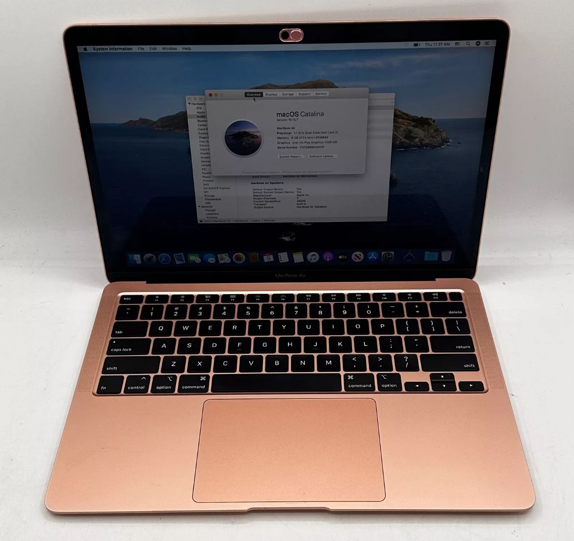 Apple MacBook Air 13.3"  8GB RAM 256GB Flash Storage Rose Gold 